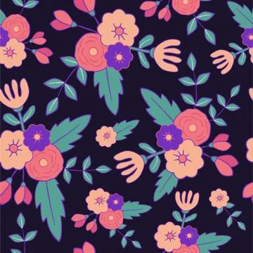 Beautiful floral seamless pattern. Stock Illustration