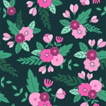 Beautiful floral seamless pattern. Illustrazione stock