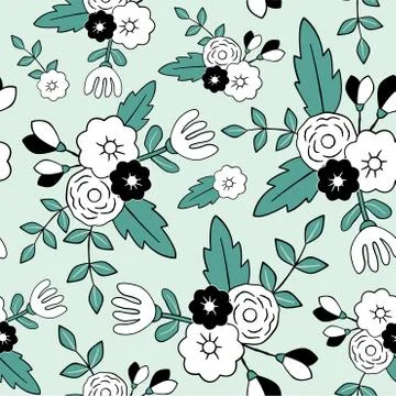 Beautiful floral seamless pattern. Stock Illustration