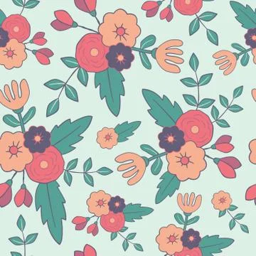 Beautiful floral seamless pattern. Stock Illustration