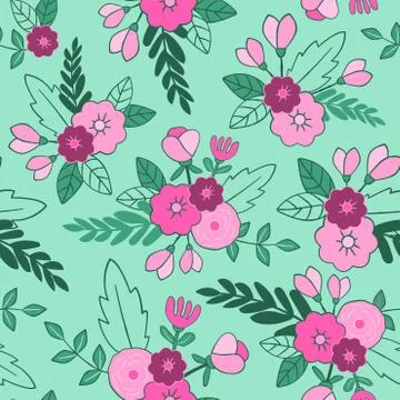 Beautiful floral seamless pattern. Stock Illustration