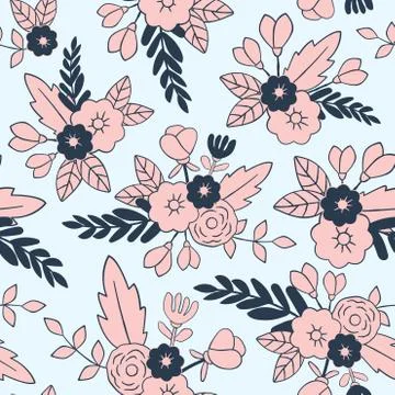Beautiful floral seamless pattern. Stock Illustration