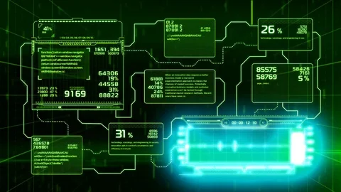 Beautiful Flowcharts Drawing Animation with Flashes and Lines Green Color 動画素材 80459939