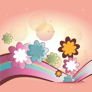 Beautiful flower backgrounds Stock Illustration