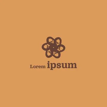 Beautiful Flower Creative Logo Design Isolated on Brown EPS10 Illustrazione stock