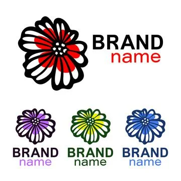 Beautiful flower logo.  Stock Illustration