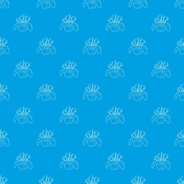 Beautiful flower pattern vector seamless blue Stock Illustration