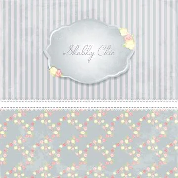 Beautiful flower-patterned background. shabby chic wedding invitation. Vector Illustrazione stock
