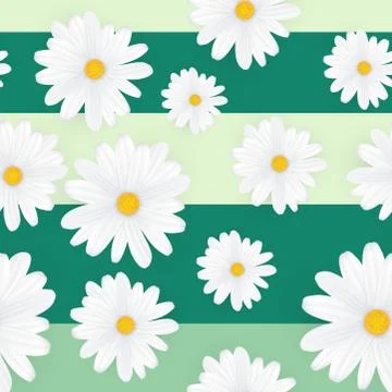 Beautiful flower seamless vector pattern on geometric background Stock Illustration