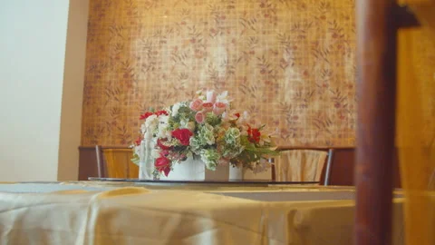 Beautiful Flower on the Table Stock Footage 160277251