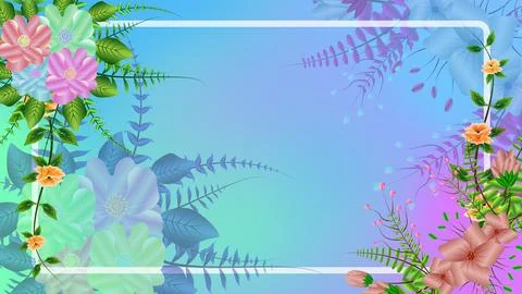Beautiful flowers on gradient texture animation. luxury flower decoration a.. Stockillustratie