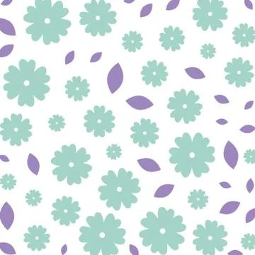 Beautiful flowers with leafs decorative pattern イラスト素材