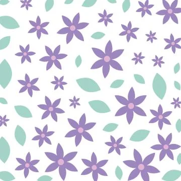 Beautiful flowers with leafs decorative pattern 스톡 일러스트