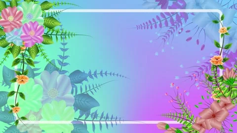 Beautiful flowers on moving gradient texture animation. luxury flower decor.. Stock Footage 274119786