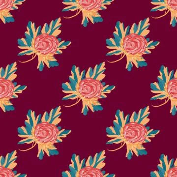 Beautiful flowers seamless vector pattern for your design Stock Illustration