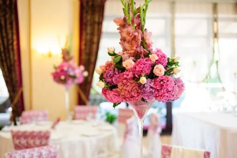 Beautiful flowers on the table Stock Photos