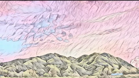 Beautiful flowing clouds and mountain views Stock Footage 156842716