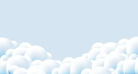 Beautiful fluffy clouds on blue sky background. Clouds on blue sky banner. .. Stock Illustration