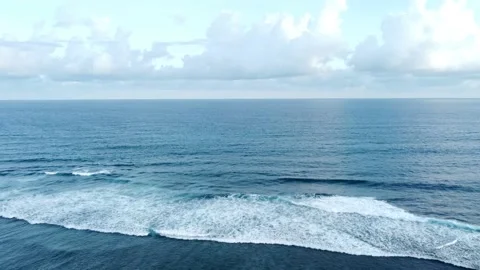 Beautiful fluffy clouds forward fly view in the sky Stock Footage 154424498