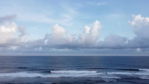 Beautiful fluffy clouds static view in the sky Stock Footage 154228441