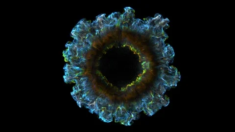 Beautiful fluid smoke ring for logo and fx, isolated, alpha, transparent backgr Video stock 108488839