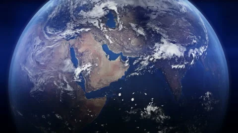 Beautiful fly through space to UAE in 4K Stock Footage 62378421