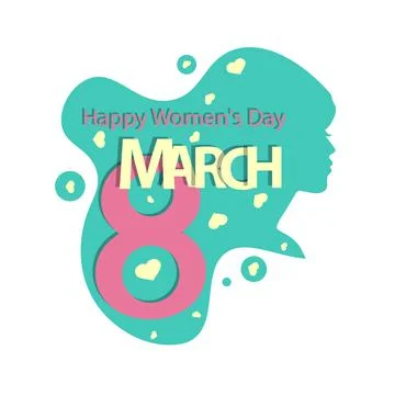 Beautiful flyer for March 8 in a flat style. Banner for International Women s Stock Illustration