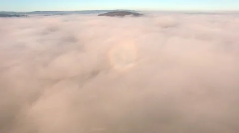 Beautiful Flying over the clouds with the evening (morning) Stock Footage 58216746