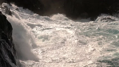 Beautiful foam waves Ocean Stock Footage 148298619