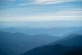 The beautiful foggy mountain landscape Photo