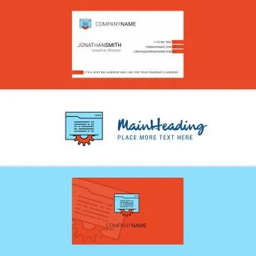 Beautiful Folder setting Logo and business card. vertical Design Vector Stock Illustration