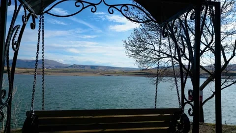 A beautiful forest and a lake view next to it Vídeos de archivo 264865768