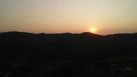 Beautiful forest with breathtaking sunset in background Stock Footage 115727741