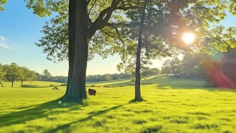 BEAUTIFUL FOREST WITH BRIGHT SUN VIEW Stock Footage 311312327