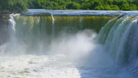 The Beautiful Forest Waterfall in the Sunlight Video stock 330278773