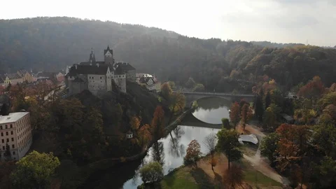 Beautiful fortress of Loket in the Czech Republic. Stock Footage