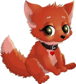 Beautiful fox on a white background Stock Illustration