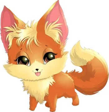 Beautiful fox on a white background Stock Illustration