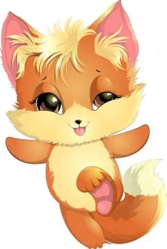 Beautiful fox on a white background Stock Illustration