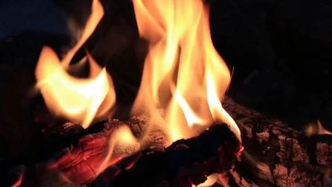 Beautiful frame of fire and embers in close up Stock Footage 127115460