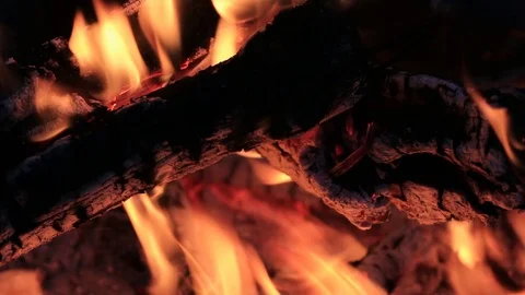 Beautiful frame of fire and embers in close up Stock Footage 127115545