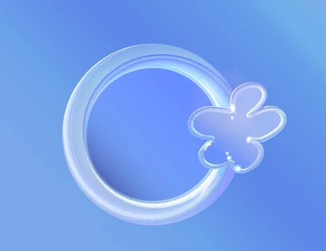 A beautiful frame with a flower on a celestial background. Stock Illustration