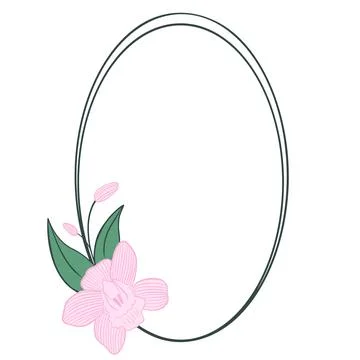 Beautiful frame with pink orchids vector illustration Ilustración de archivo