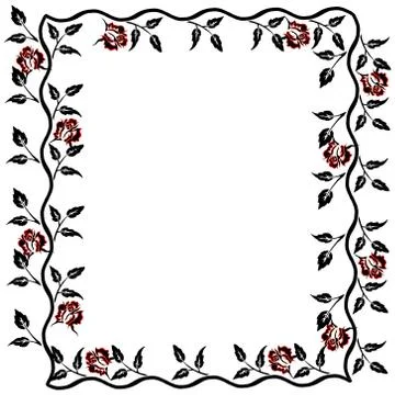Beautiful frame of roses. Vector illustration of a pattern of roses with a bl Stock Illustration