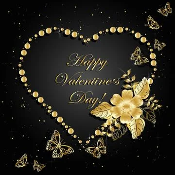 Beautiful frame in shape of a heart on magic space background Stock Illustration