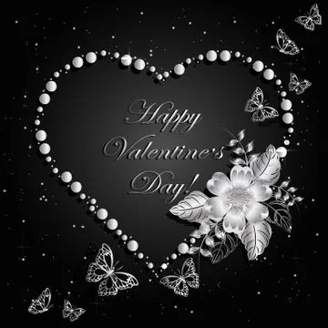 Beautiful frame in shape of a heart on magic space background Stock Illustration