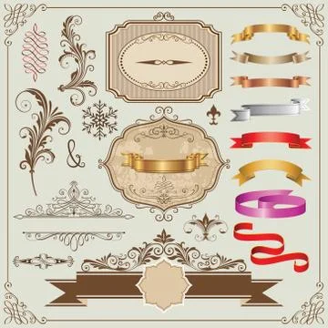 Beautiful Frames And Design Elements Illustrazione stock