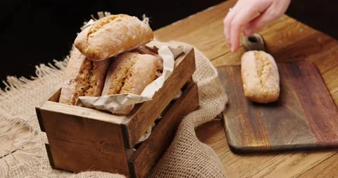 Beautiful fresh bread Video stock 146479180