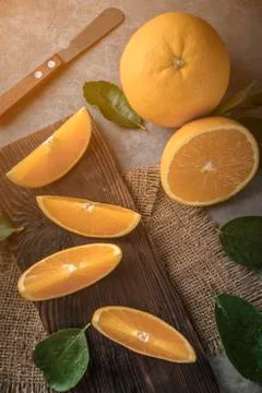Beautiful, fresh orange on the dark background. Healthy sweet food concept. Foto stock