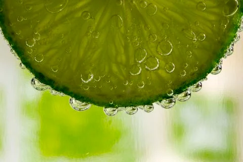 Beautiful fresh slice of lime Stock Photos
